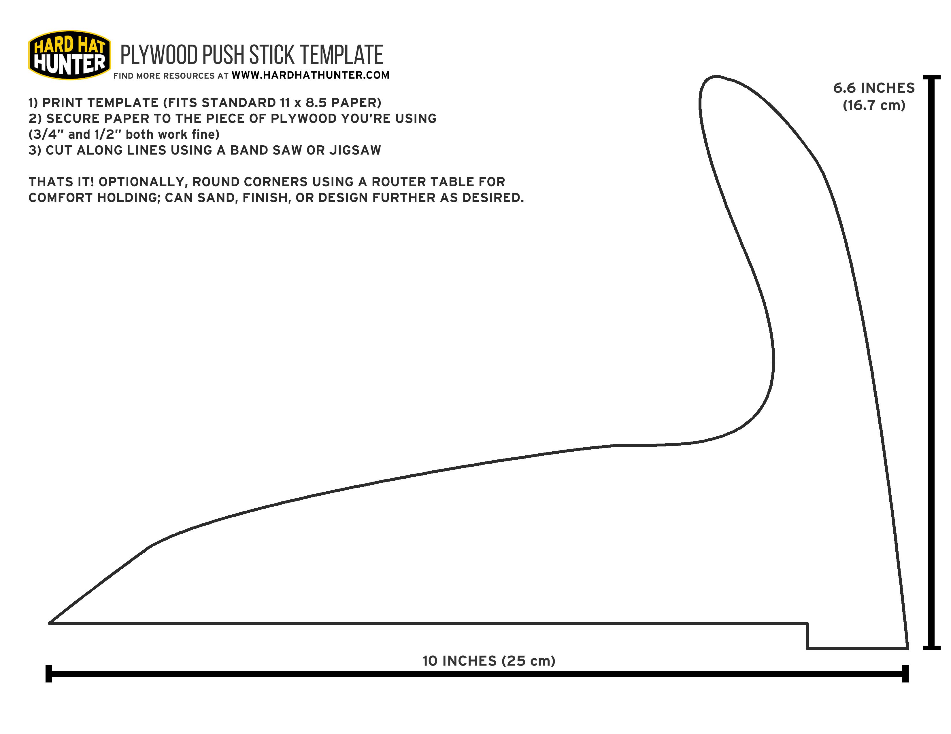 Push Stick Handle Template